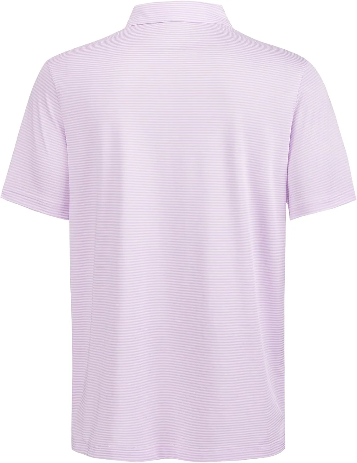 Mens Golf Polo Shirt Moisture Wicking Dry Fit Performance Athletic Short Sleeve Striped Golf Shirts for Men