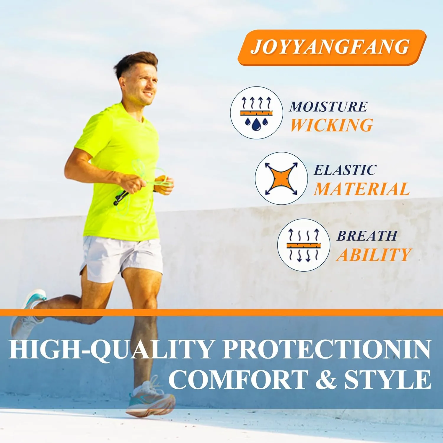 Mens High Visibility Safety Short Sleeve T-Shirt with Pocket Moisture Wicking Shirts,Multipack