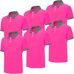 Mens High Visibility Safety Short Sleeve T-Shirt with Pocket Moisture Wicking Shirts,Multipack