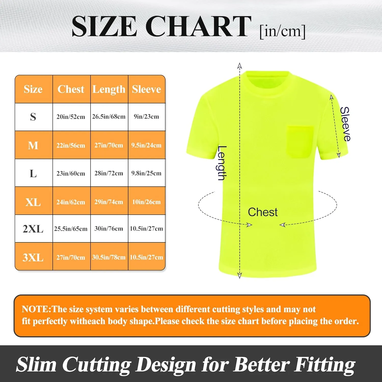 Mens High Visibility Safety Short Sleeve T-Shirt with Pocket Moisture Wicking Shirts,Multipack