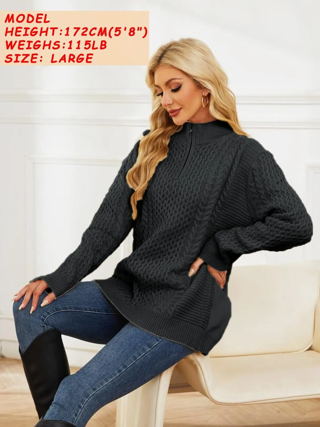 Men's Irish Fisherman Sweaters Cable Knit Half Zip Jacquard Pullover Sweater