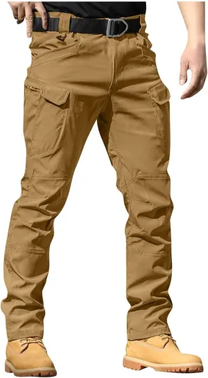 Mens Pants Cargo Multi Pockets Relaxed Fit Pants Ripstop Stretch Stylish Pants Big and Tall Trousers Work