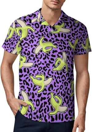 Mens Polo Shirts Quick-Dry Moisture Wicking Athletic Short Sleeve Print Golf Shirt