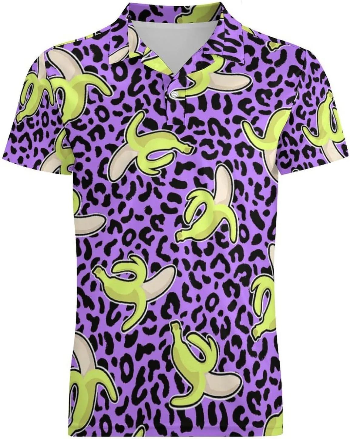 Mens Polo Shirts Quick-Dry Moisture Wicking Athletic Short Sleeve Print Golf Shirt
