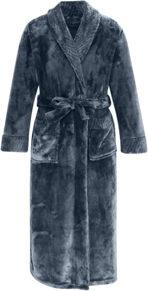 Mens Robes Plush Big and Tall Long Shawl Collar Fleece Spa Bath Robe with Pockets Fall Winter Warm Bathrobe for Men