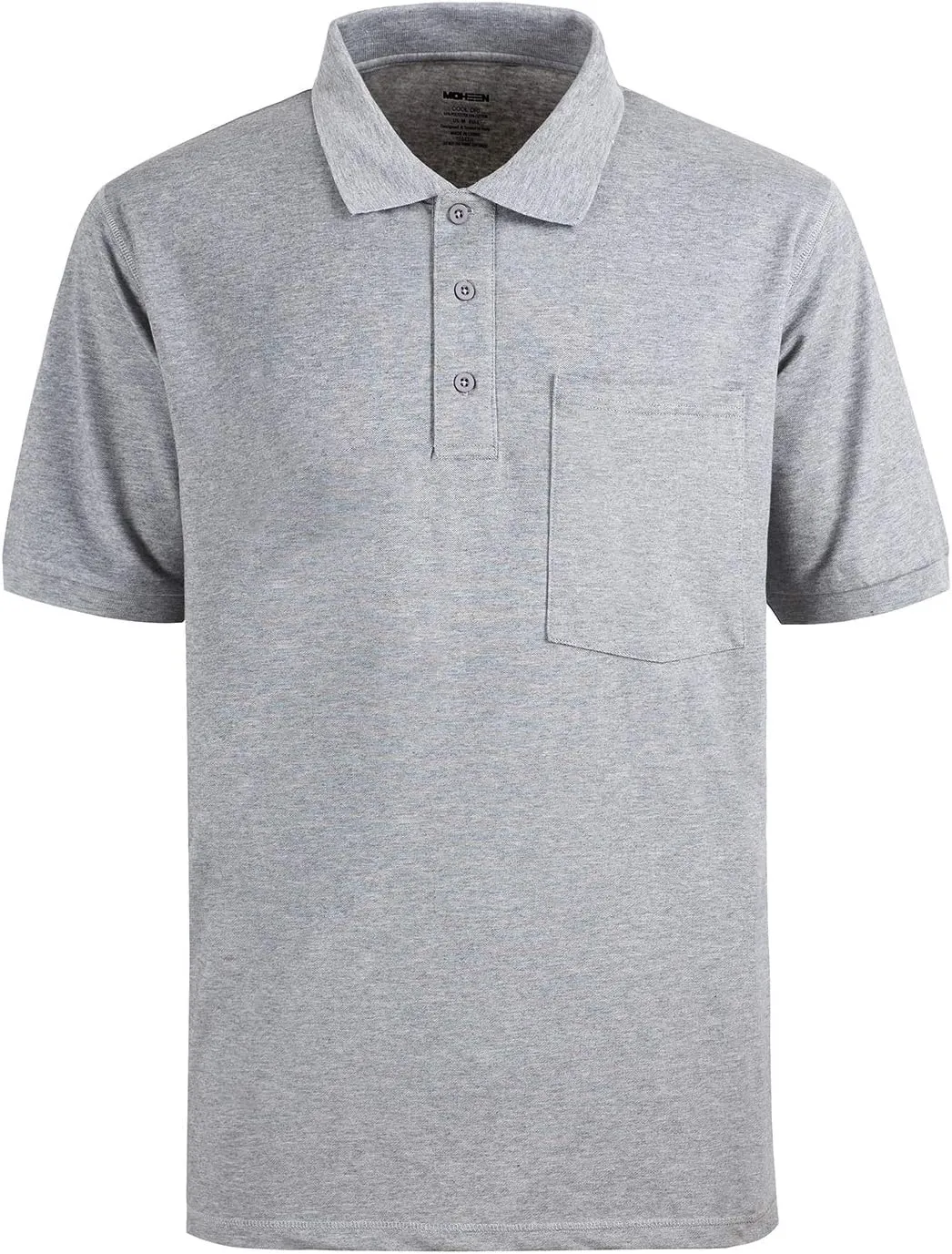 Men's Short Sleeve Polo Shirt Moisture Wicking Performance Dry Fit Golf Polo with Pocket