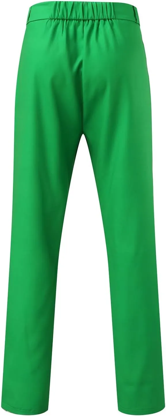 Men's Striped Dress Pant Slim Fit Stretch Flat Front Business Work Trousers Casual Color Block Pencil Dress Trousers