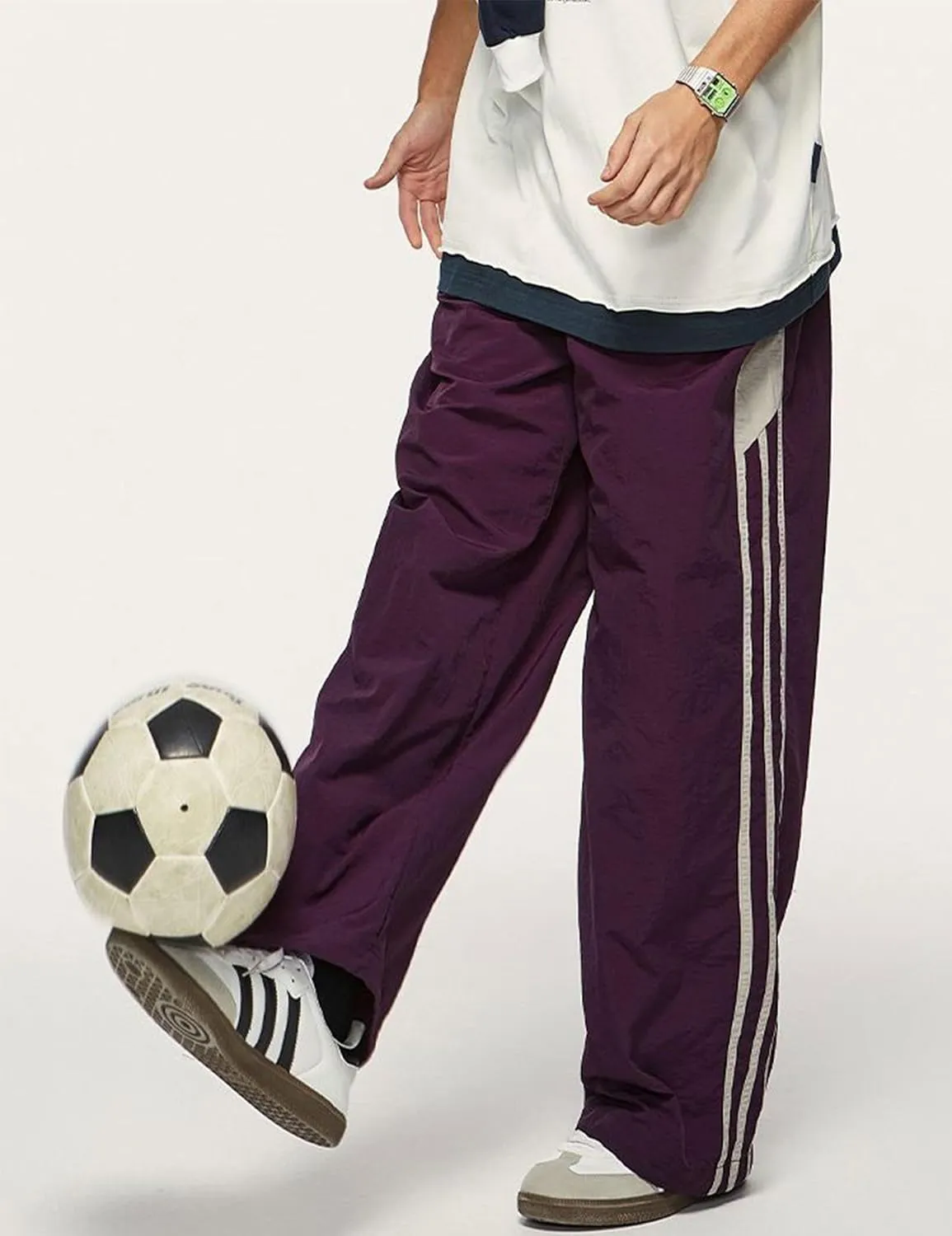 Mens Striped Track Pants Y2k Baggy Sweatpants Hip Hop Streetwear Pants Grunge Parachute Pants for Men