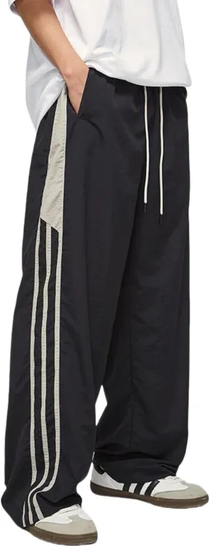 Mens Striped Track Pants Y2k Baggy Sweatpants Hip Hop Streetwear Pants Grunge Parachute Pants for Men