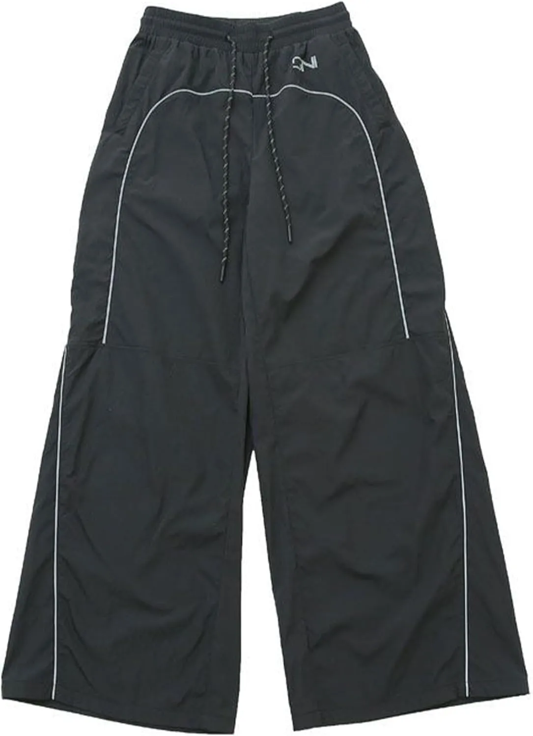Men's Stripes Track Pants Y2k Baggy Parachute Pants Vintage Wide Leg Drawstring Jogger Pants