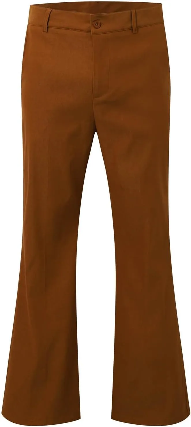 Mens Sweatpants Men's Solid Color Bell-Bottom Belt Pocket Casual Big Trousers Loose Legs Suit Pants for Men