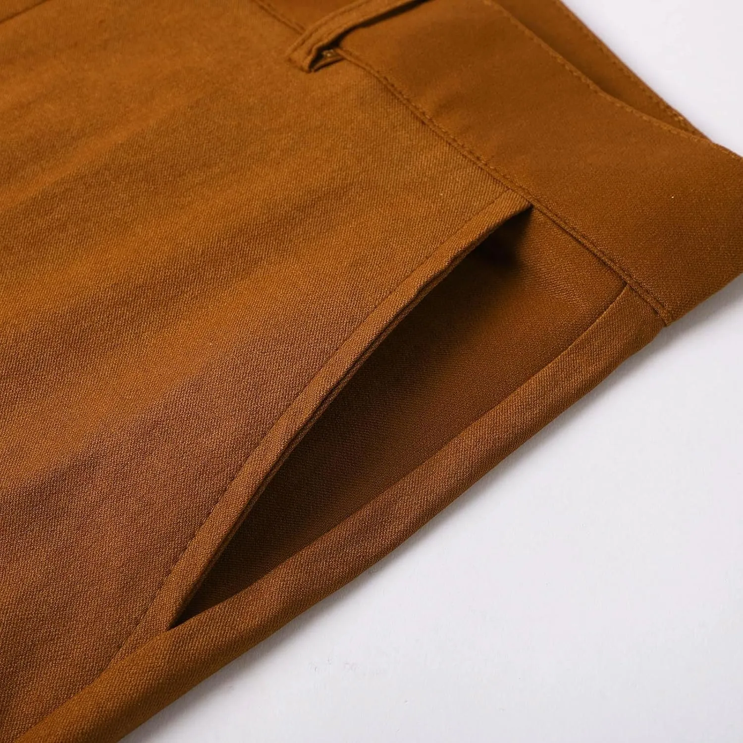 Mens Sweatpants Men's Solid Color Bell-Bottom Belt Pocket Casual Big Trousers Loose Legs Suit Pants for Men