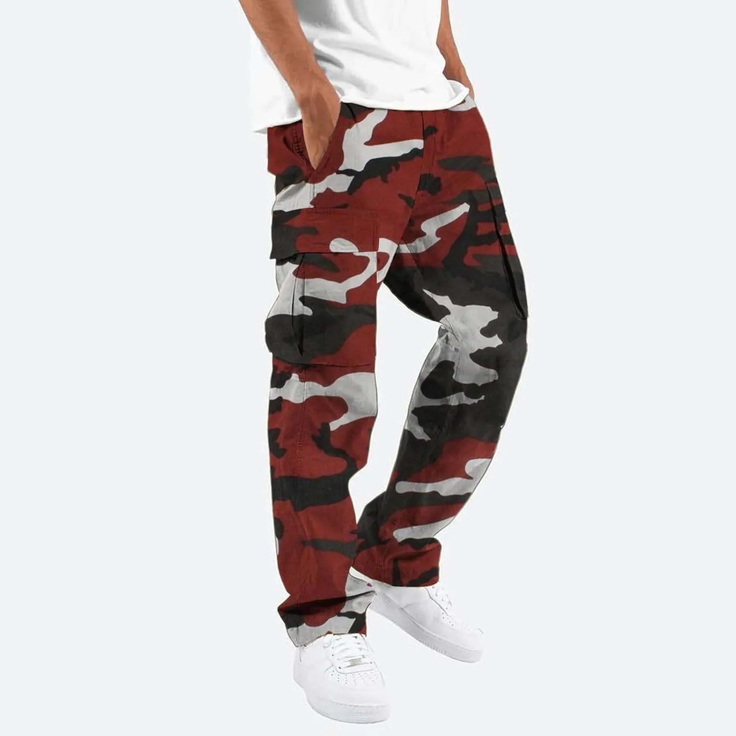 Men's Sweatpants Tapered Joggers Pants Drawstring Stretch Elastic Waist Tapered Pants Gym Running Workout Jogger Pant