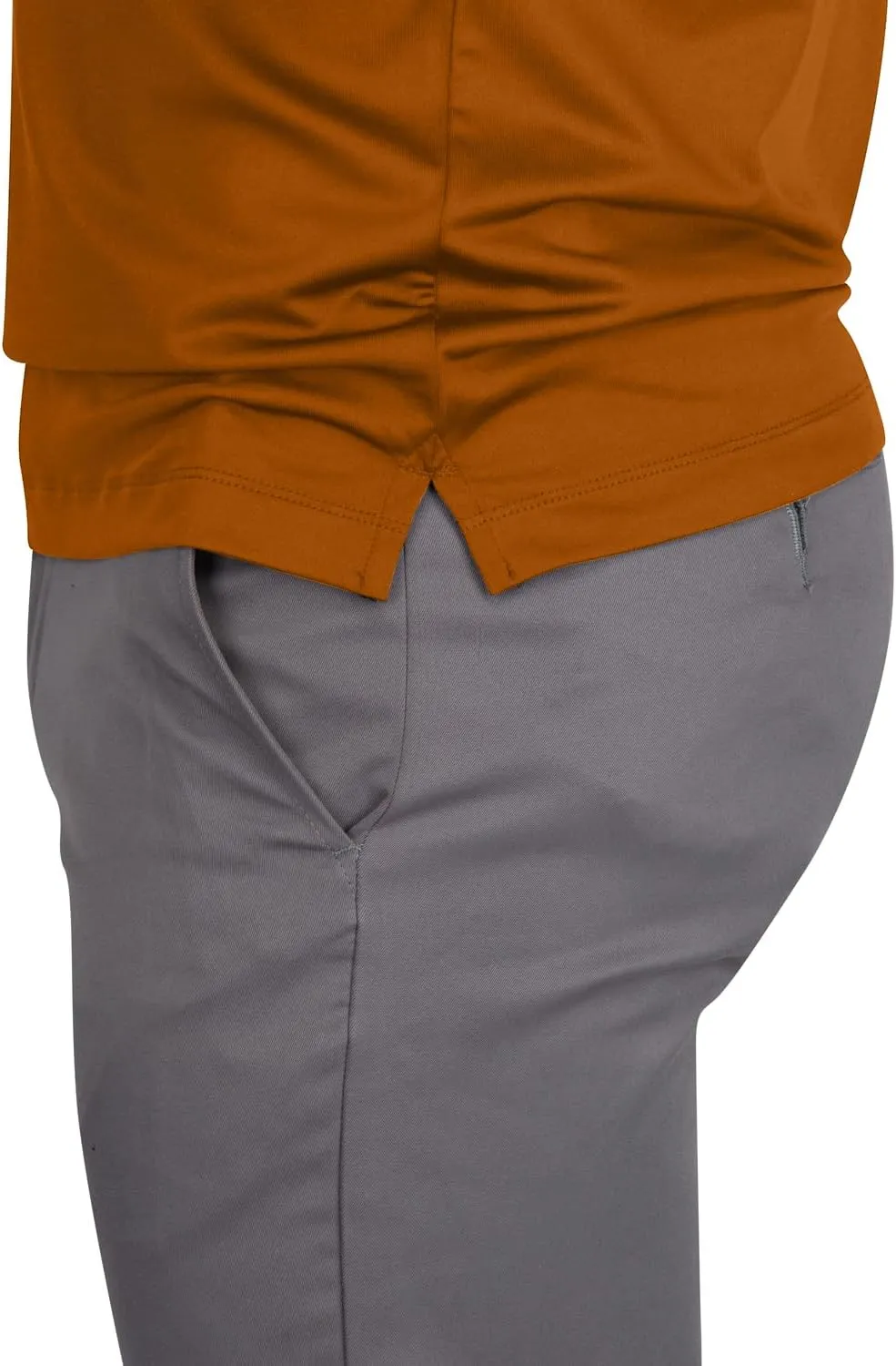 Mens Untucked Golf Polo Shirts - The Perfect Length, Quick Dry, 4-Way Stretch Fabric. Moisture Wicking, UPF 50  Protection