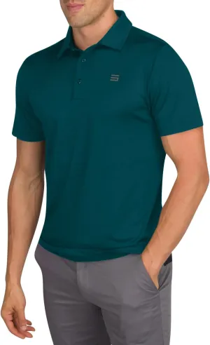 Mens Untucked Golf Polo Shirts - The Perfect Length, Quick Dry, 4-Way Stretch Fabric. Moisture Wicking, UPF 50  Protection
