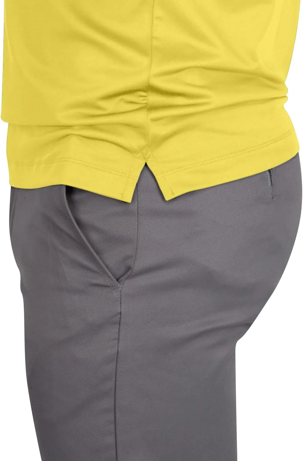 Mens Untucked Golf Polo Shirts - The Perfect Length, Quick Dry, 4-Way Stretch Fabric. Moisture Wicking, UPF 50  Protection