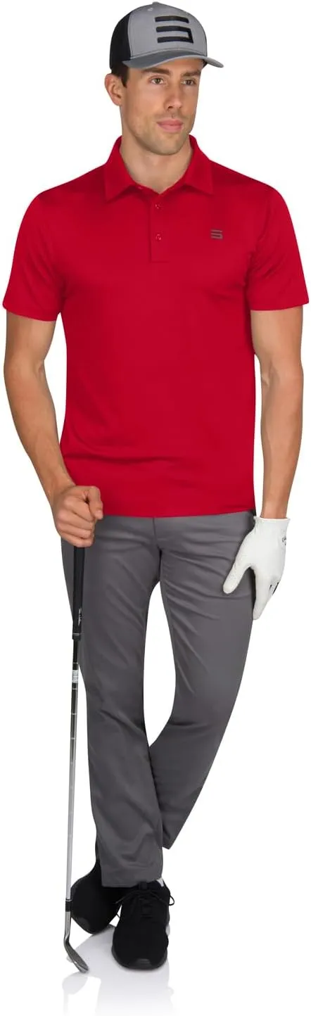 Mens Untucked Golf Polo Shirts - The Perfect Length, Quick Dry, 4-Way Stretch Fabric. Moisture Wicking, UPF 50  Protection