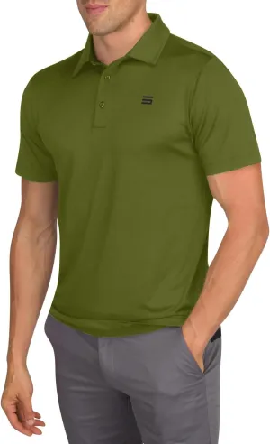 Mens Untucked Golf Polo Shirts - The Perfect Length, Quick Dry, 4-Way Stretch Fabric. Moisture Wicking, UPF 50  Protection