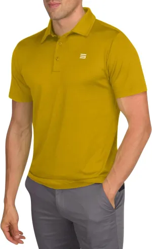 Mens Untucked Golf Polo Shirts - The Perfect Length, Quick Dry, 4-Way Stretch Fabric. Moisture Wicking, UPF 50  Protection