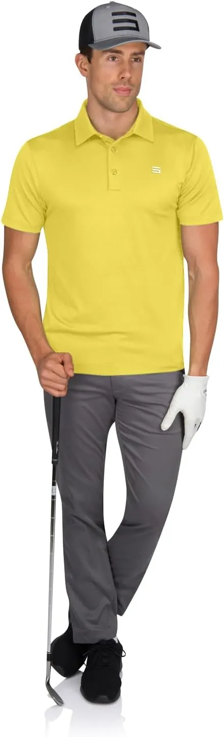 Mens Untucked Golf Polo Shirts - The Perfect Length, Quick Dry, 4-Way Stretch Fabric. Moisture Wicking, UPF 50  Protection