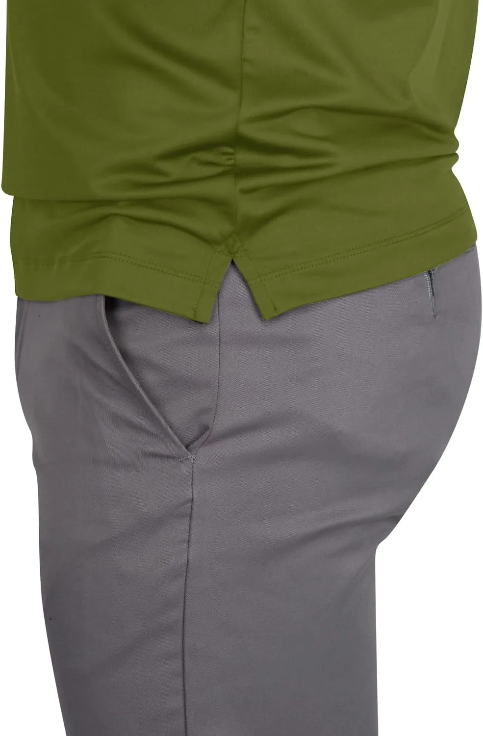 Mens Untucked Golf Polo Shirts - The Perfect Length, Quick Dry, 4-Way Stretch Fabric. Moisture Wicking, UPF 50  Protection