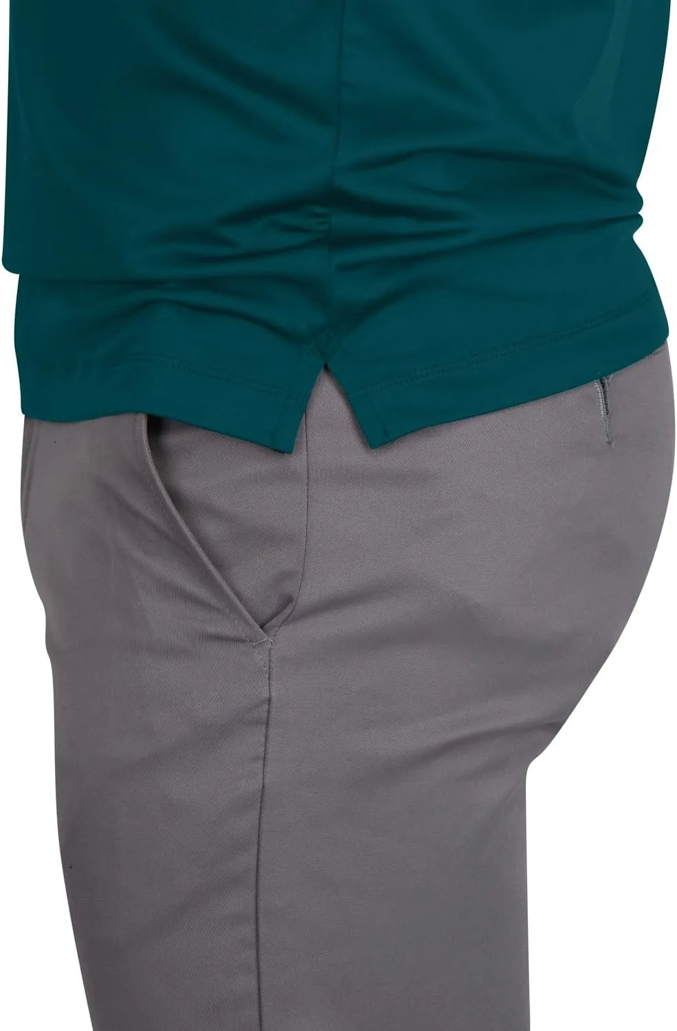 Mens Untucked Golf Polo Shirts - The Perfect Length, Quick Dry, 4-Way Stretch Fabric. Moisture Wicking, UPF 50  Protection