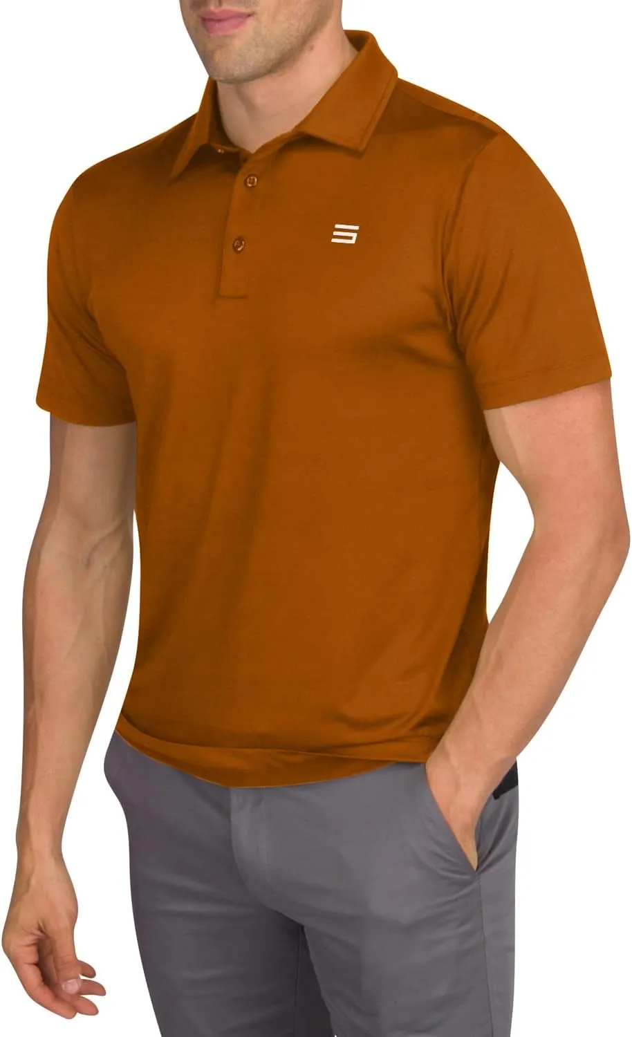 Mens Untucked Golf Polo Shirts - The Perfect Length, Quick Dry, 4-Way Stretch Fabric. Moisture Wicking, UPF 50  Protection