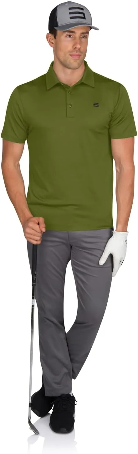 Mens Untucked Golf Polo Shirts - The Perfect Length, Quick Dry, 4-Way Stretch Fabric. Moisture Wicking, UPF 50  Protection