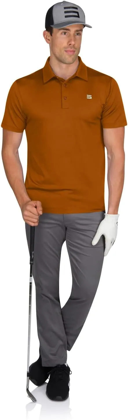 Mens Untucked Golf Polo Shirts - The Perfect Length, Quick Dry, 4-Way Stretch Fabric. Moisture Wicking, UPF 50  Protection