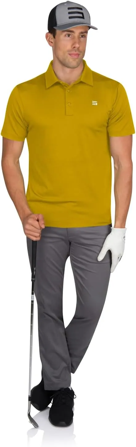 Mens Untucked Golf Polo Shirts - The Perfect Length, Quick Dry, 4-Way Stretch Fabric. Moisture Wicking, UPF 50  Protection