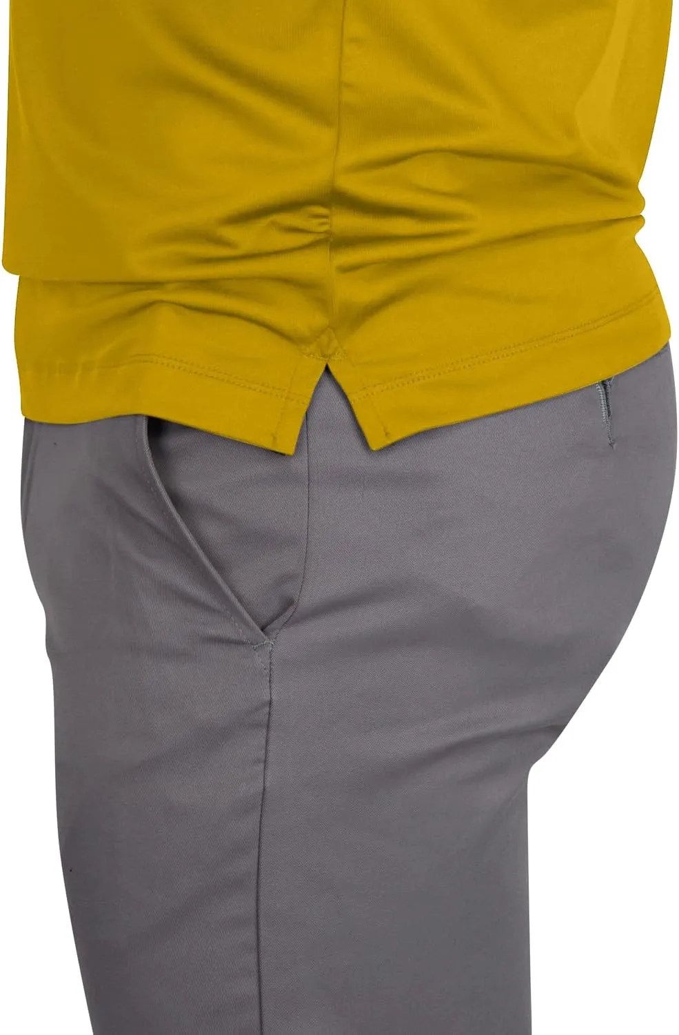 Mens Untucked Golf Polo Shirts - The Perfect Length, Quick Dry, 4-Way Stretch Fabric. Moisture Wicking, UPF 50  Protection