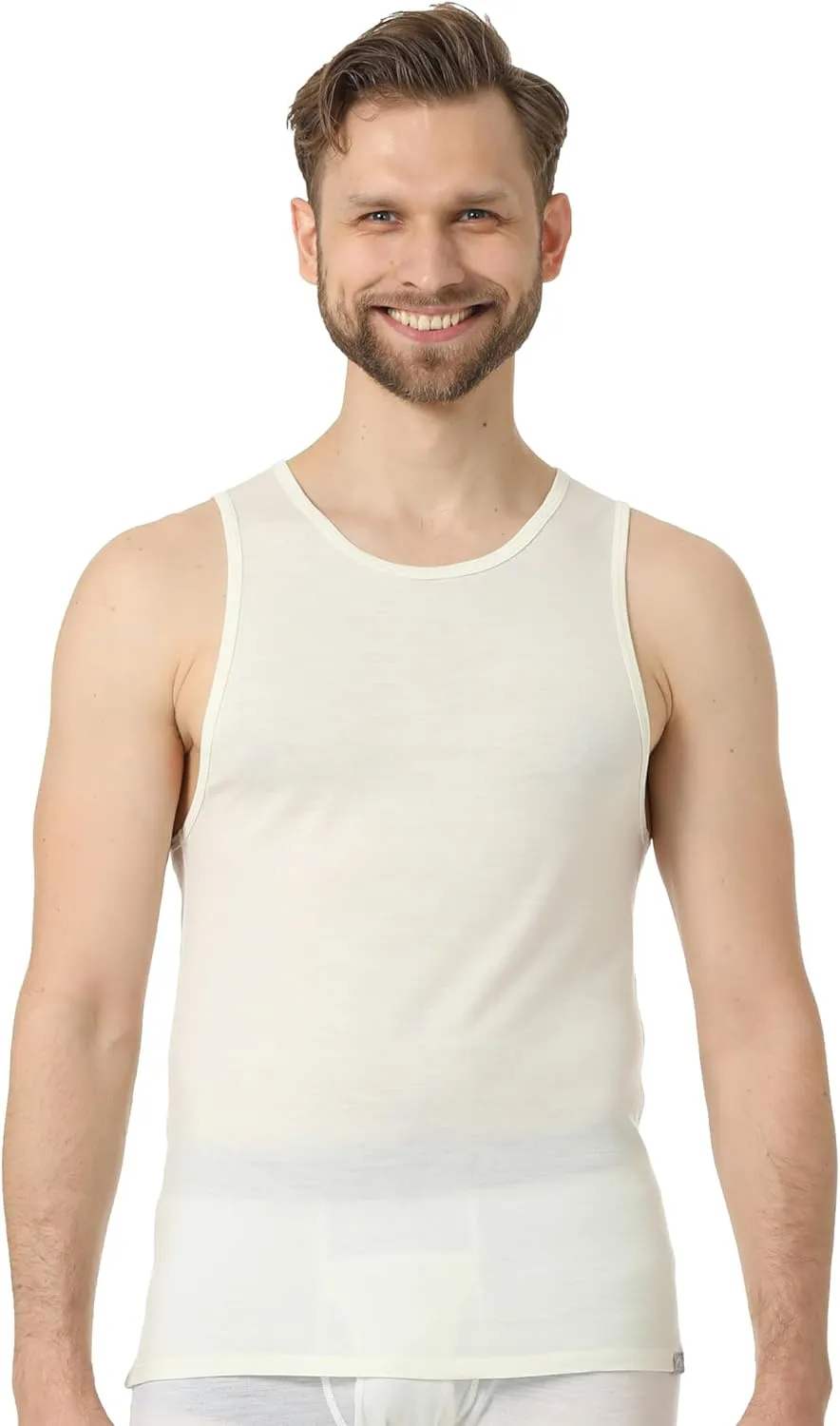 Merino Wool Tank Top Men - Active Merino Wool Undershirt Moisture Wicking Breathable Anti-Odor Lightweight Base Layer