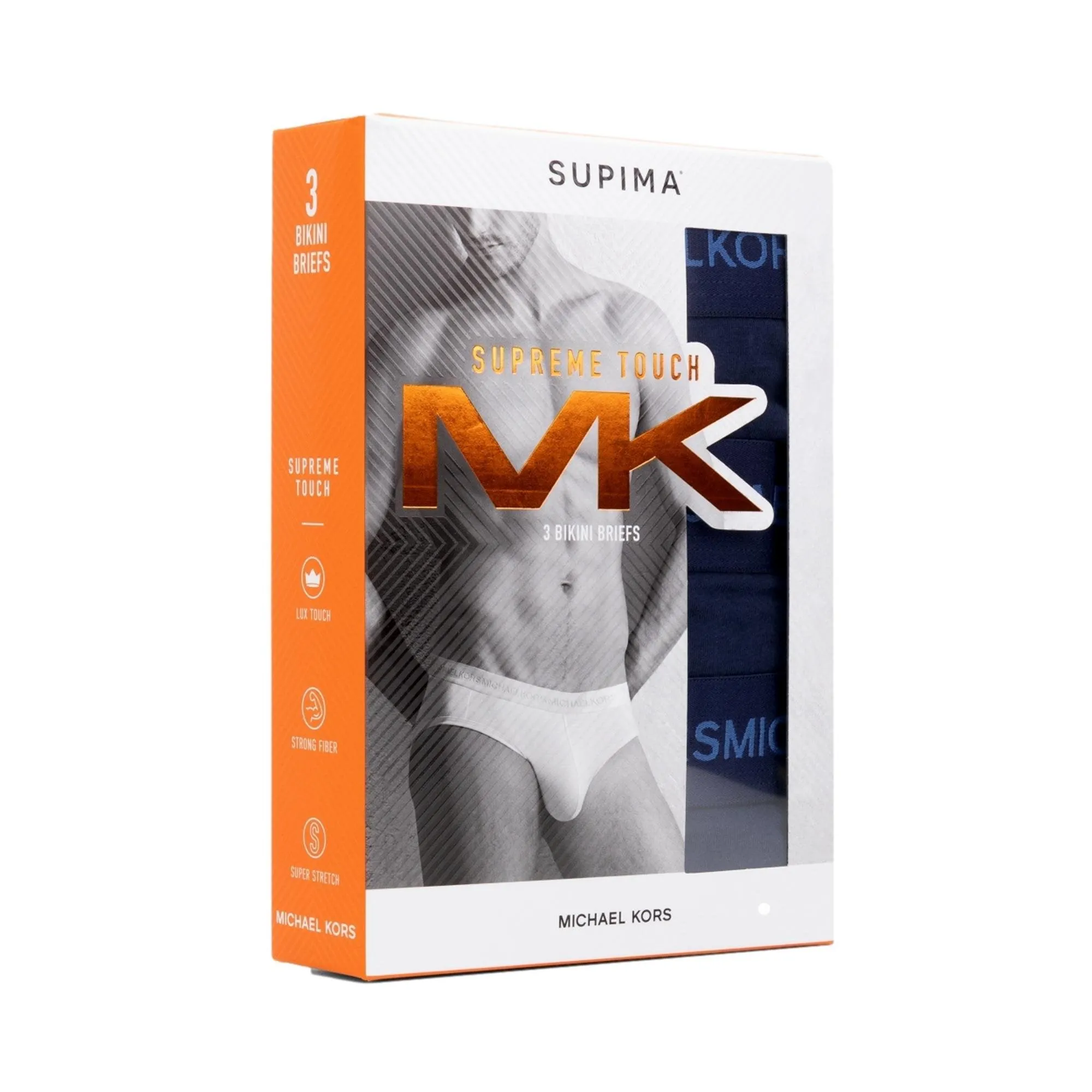 Michael Kors Supreme Touch Supima Cotton Blend 3 Pack Briefs - Navy