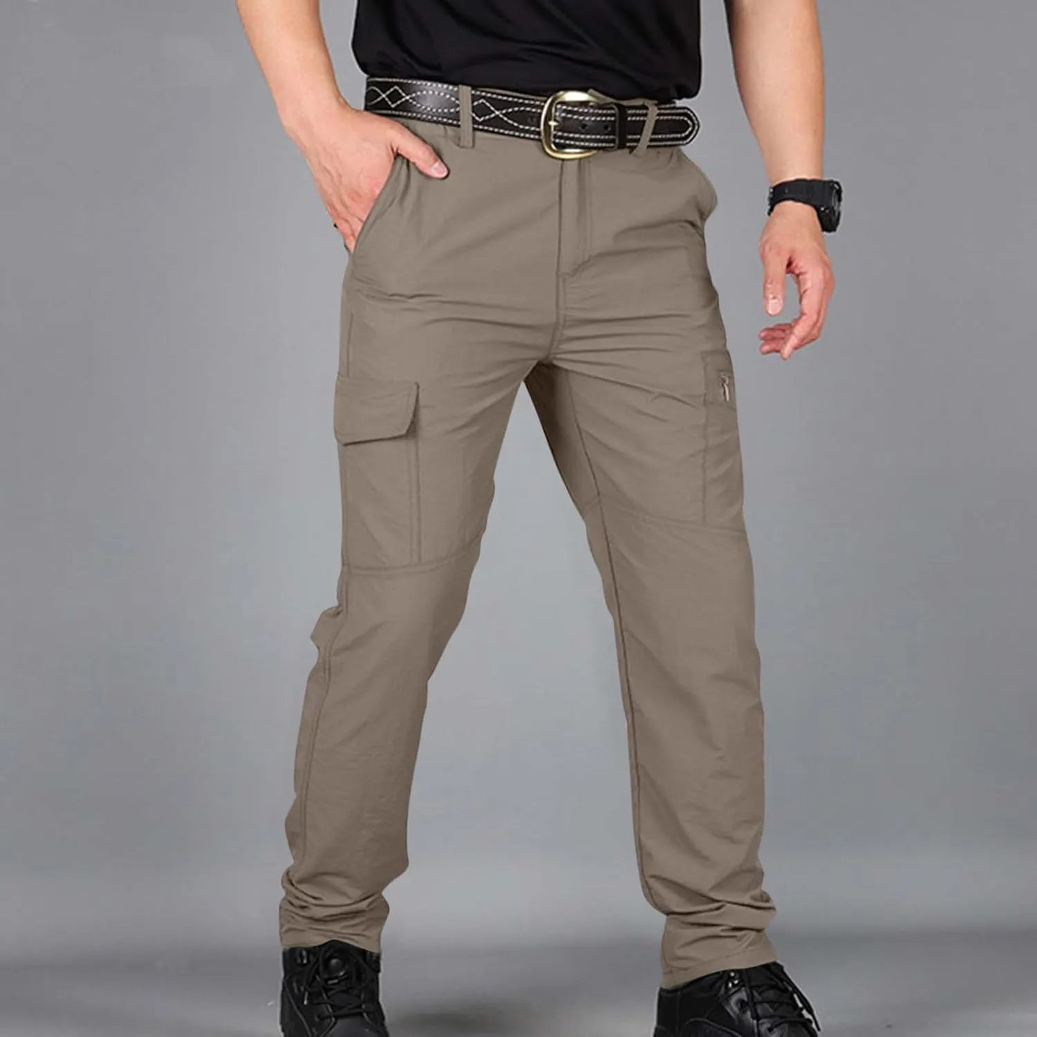 midelxp Slim Fit Cargo Pants for Men Ripstop Flex Tactical Pants Stretch Outdoor Work Pants with Multi Pockets Hiking Pants