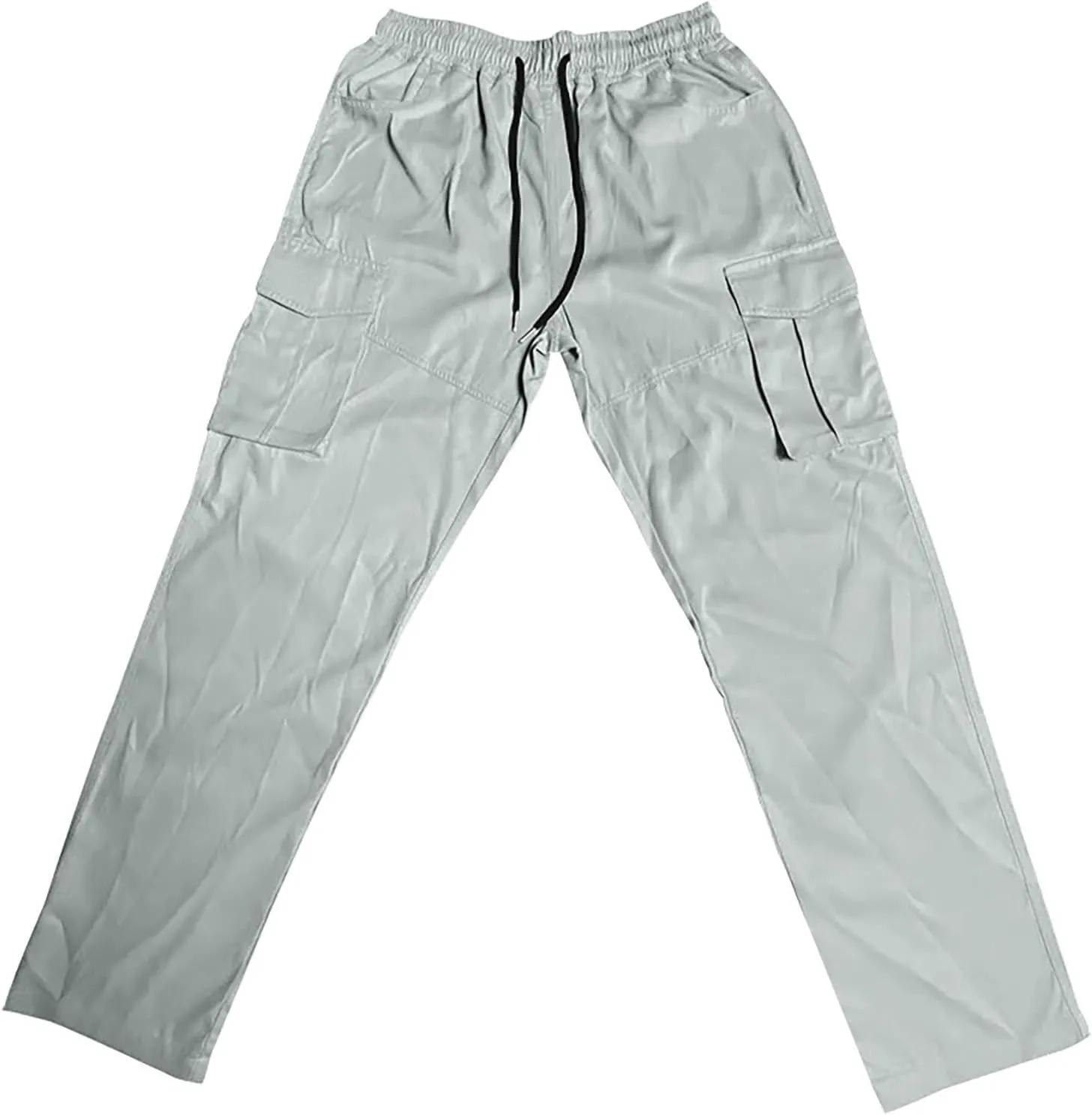 midelxp Stretch Cargo Pants for Men Baggy Straight Leg Tactical Pants with Pocket Drawstring Waist Ripstop Outdoor Work Pants