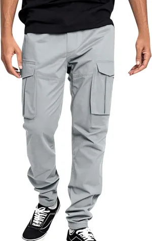 midelxp Stretch Cargo Pants for Men Baggy Straight Leg Tactical Pants with Pocket Drawstring Waist Ripstop Outdoor Work Pants