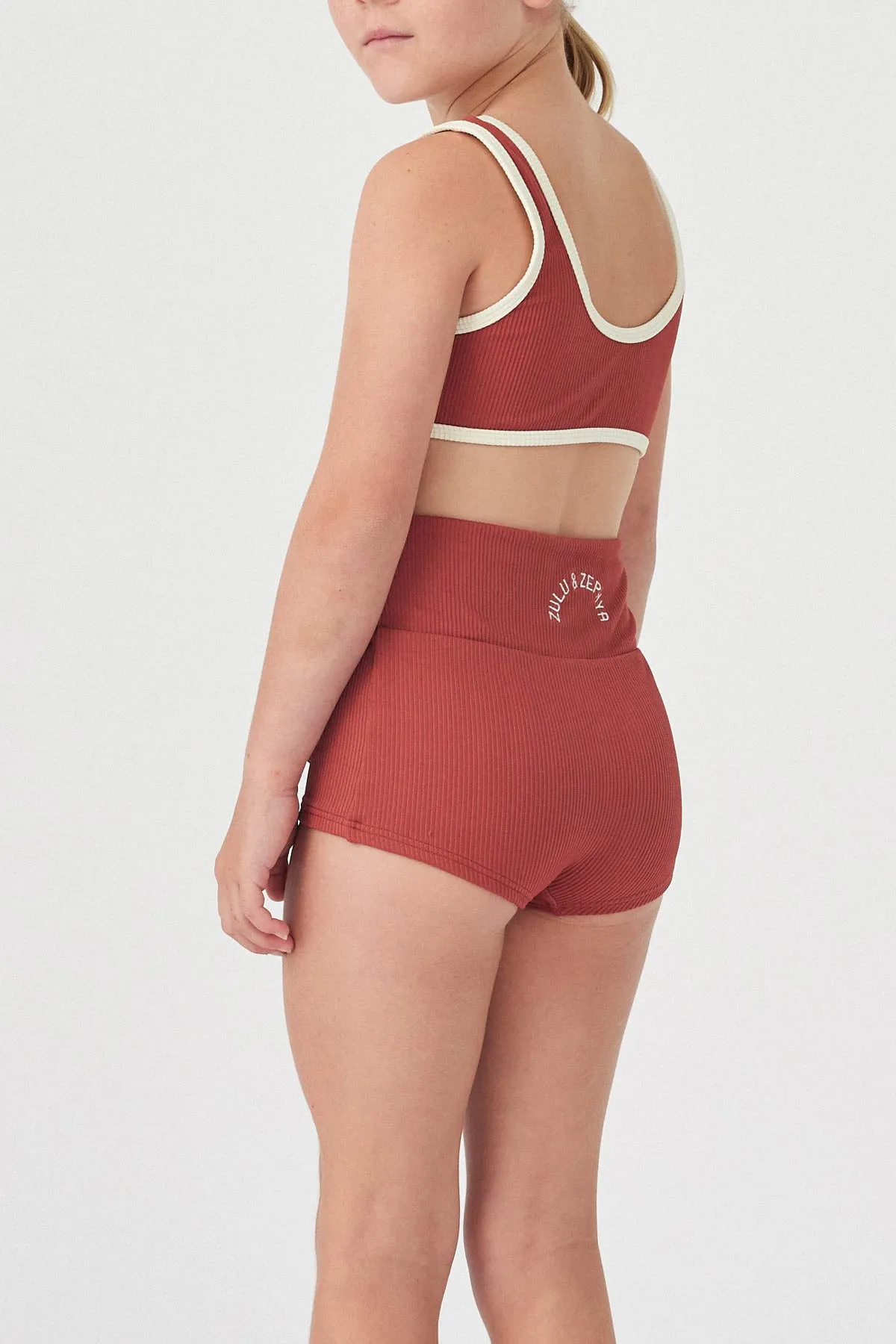 Mini Scoop Bikini Top - Earth Red