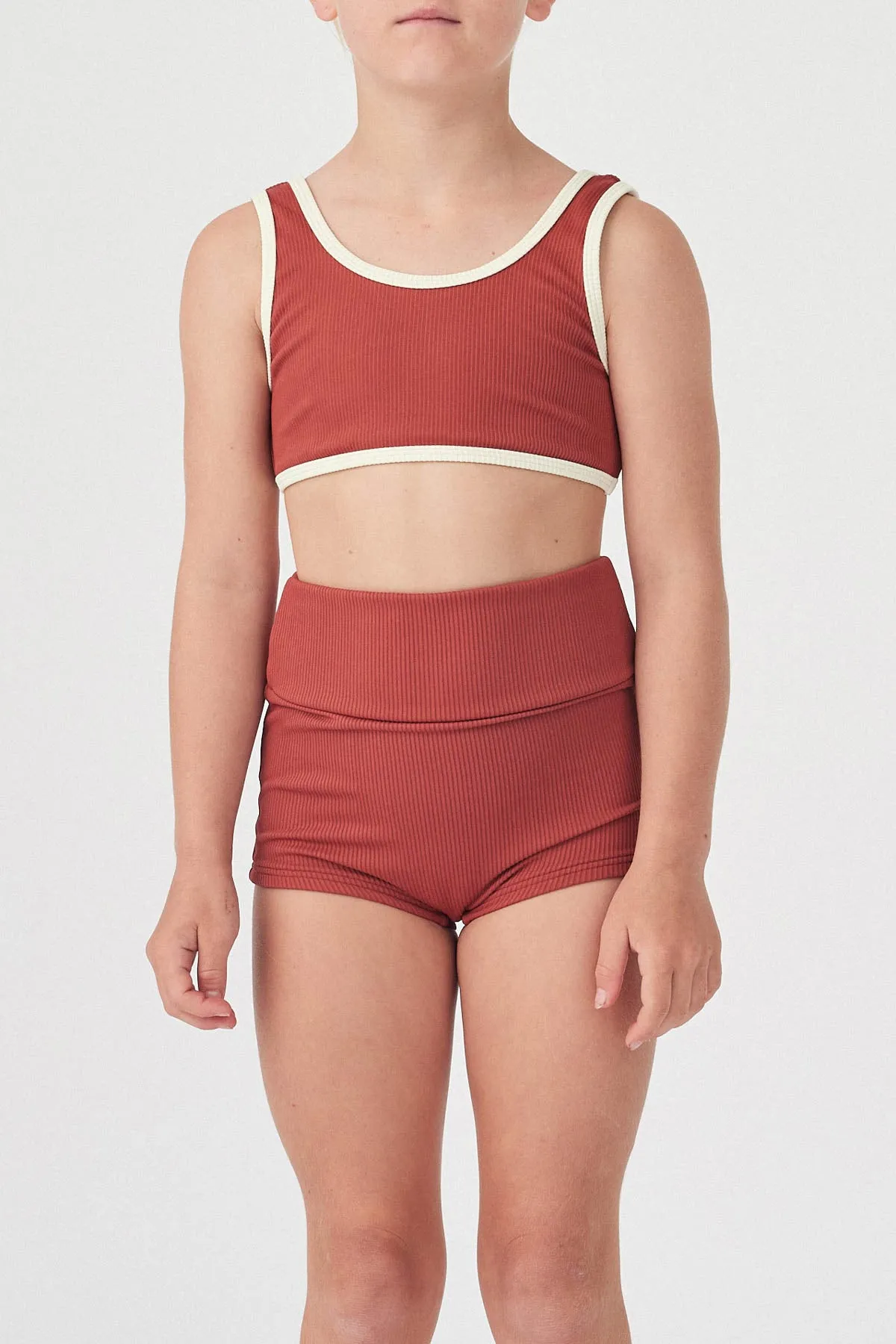 Mini Scoop Bikini Top - Earth Red