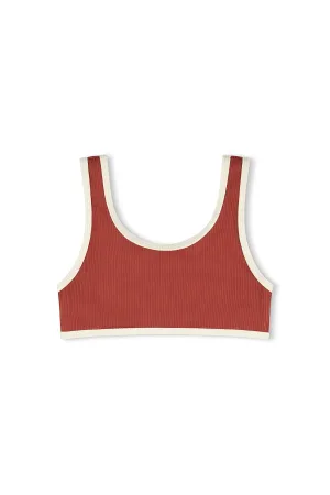 Mini Scoop Bikini Top - Earth Red