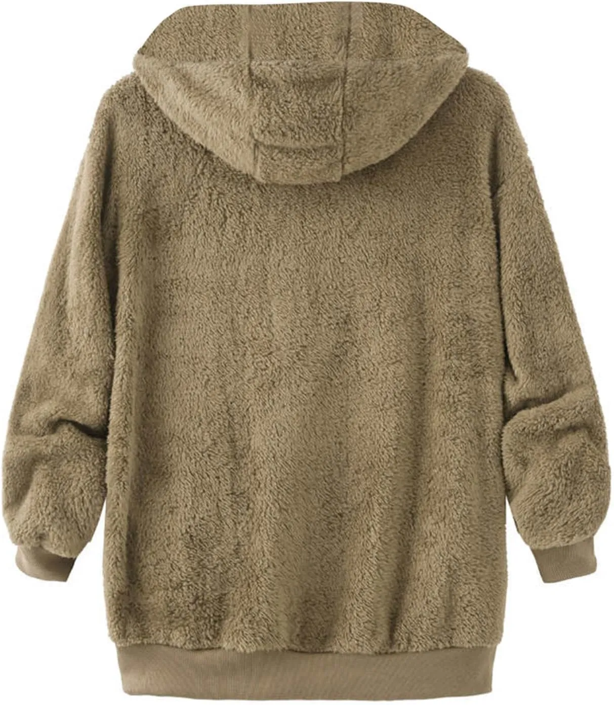 Muyise Women Oversized Sherpa Jackets Winter Warm Fuzzy Fleece Jackets Fluffy Full Zip Up Coat Outwear with Pockets