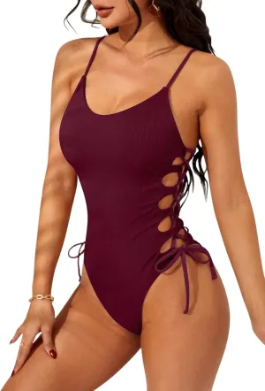 Narecte One Piece Swimsuit Women Bathing Suit Sexy High Cut Women's One-Piece Swimsuits Monokini One Piece Bathing Suit