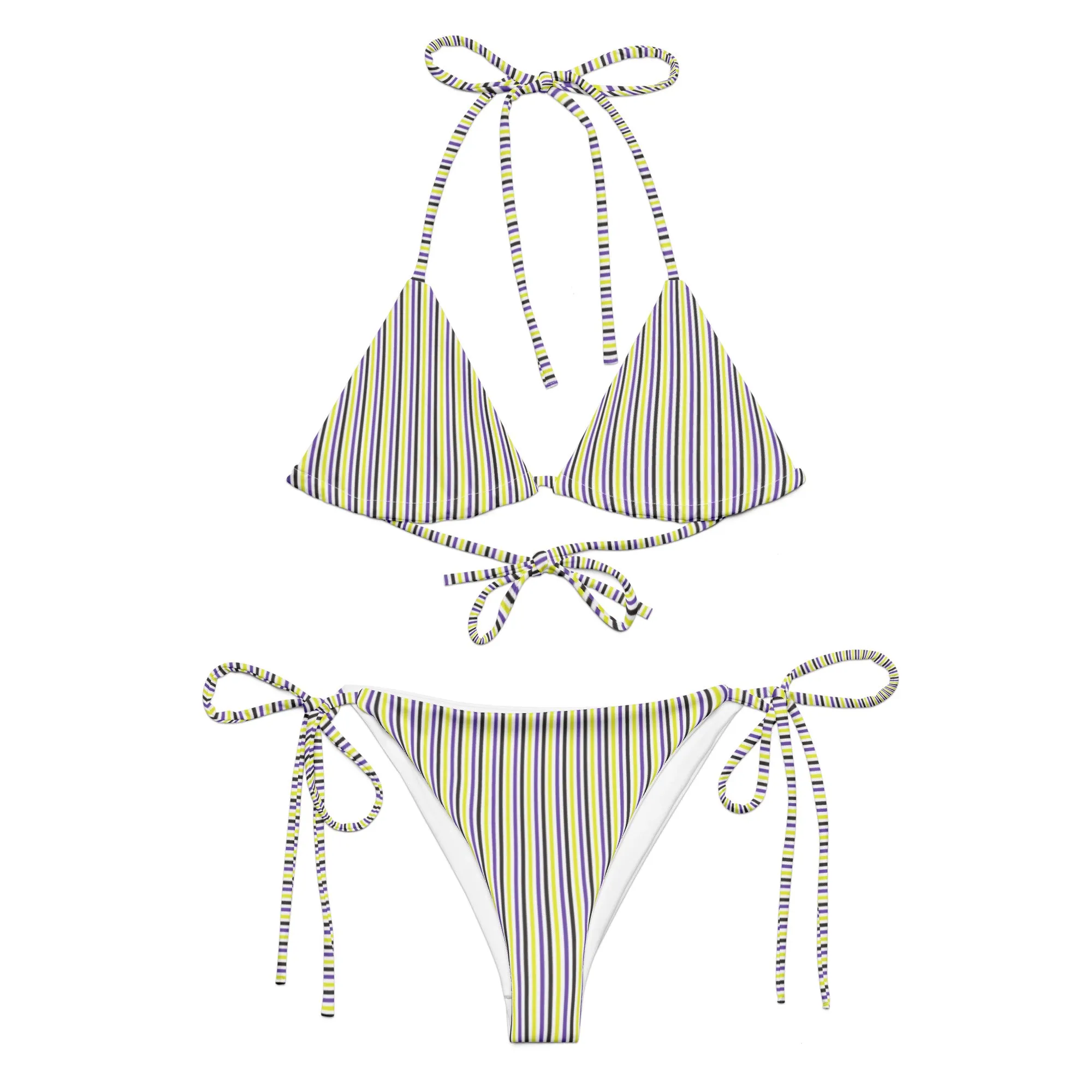 Non-Binary Striped String Bikini Bottom