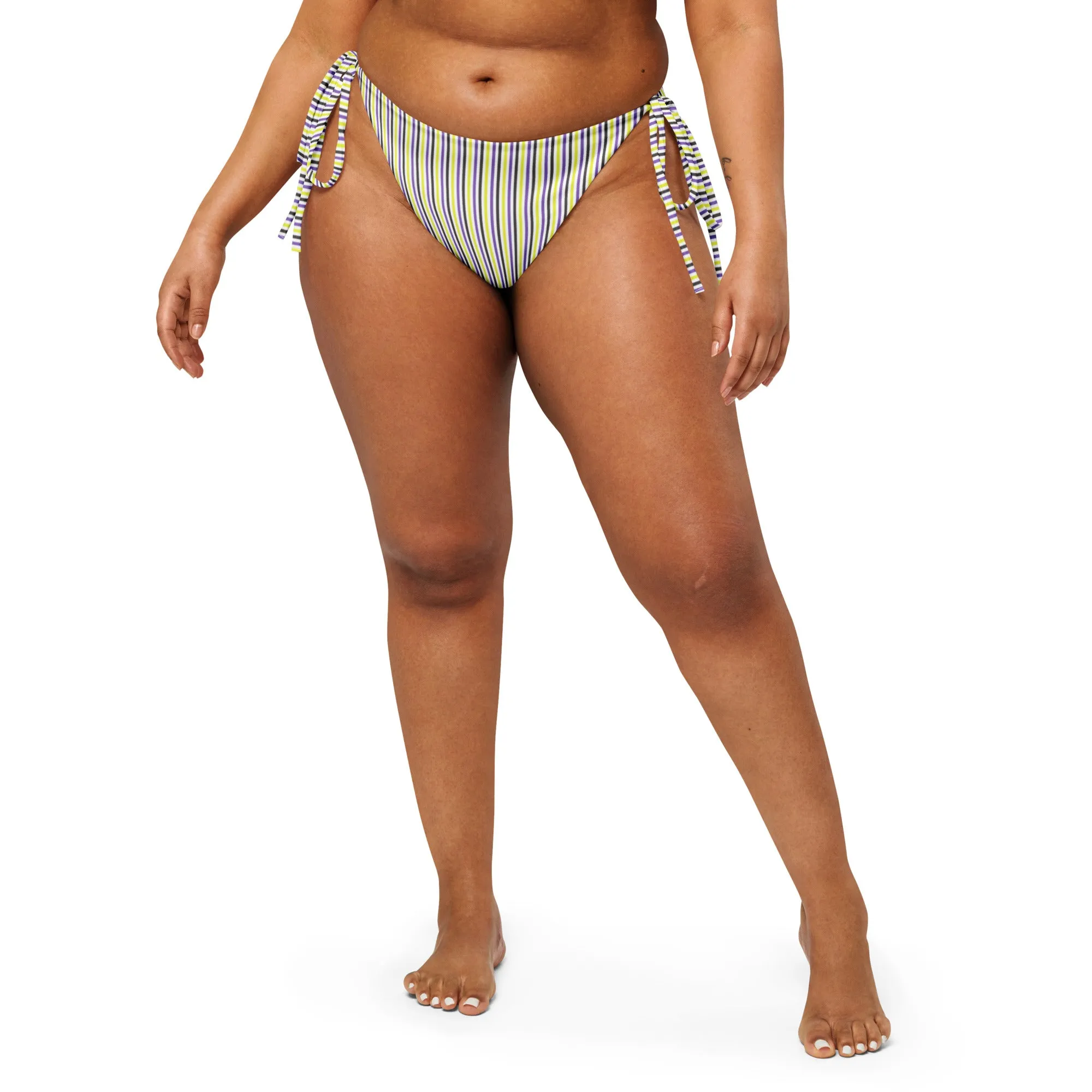 Non-Binary Striped String Bikini Bottom