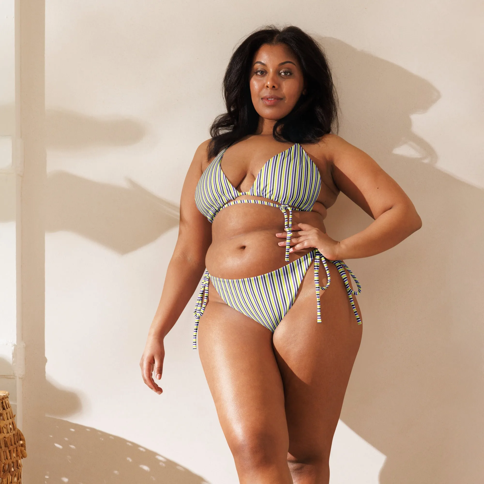 Non-Binary Striped String Bikini Bottom