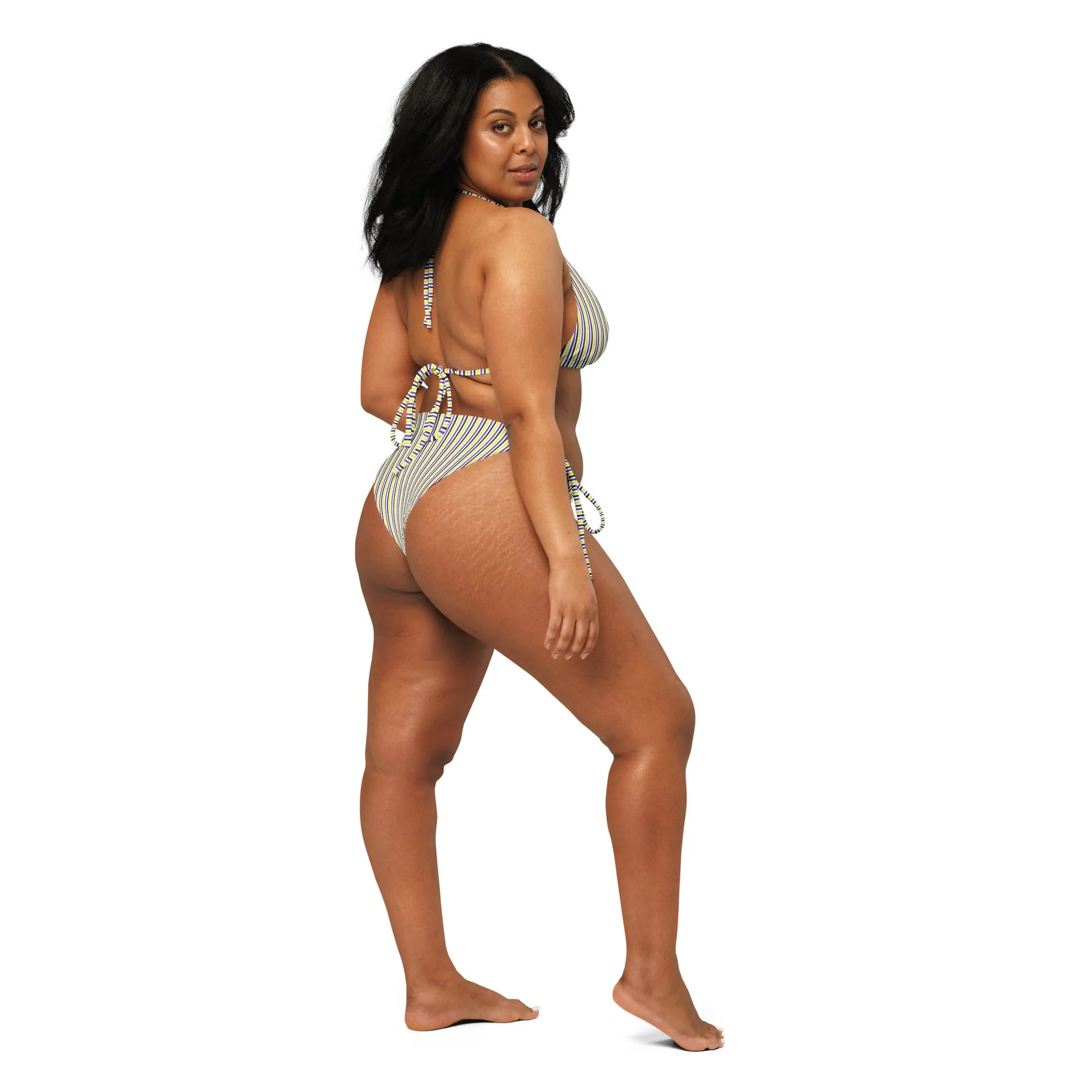 Non-Binary Striped String Bikini Bottom