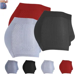 Nylon Ice Silk Breathable Men's Underwear, Mens Seamless Shape Wear Padded Underwear, Sexy Buttocks Boxer Briefs