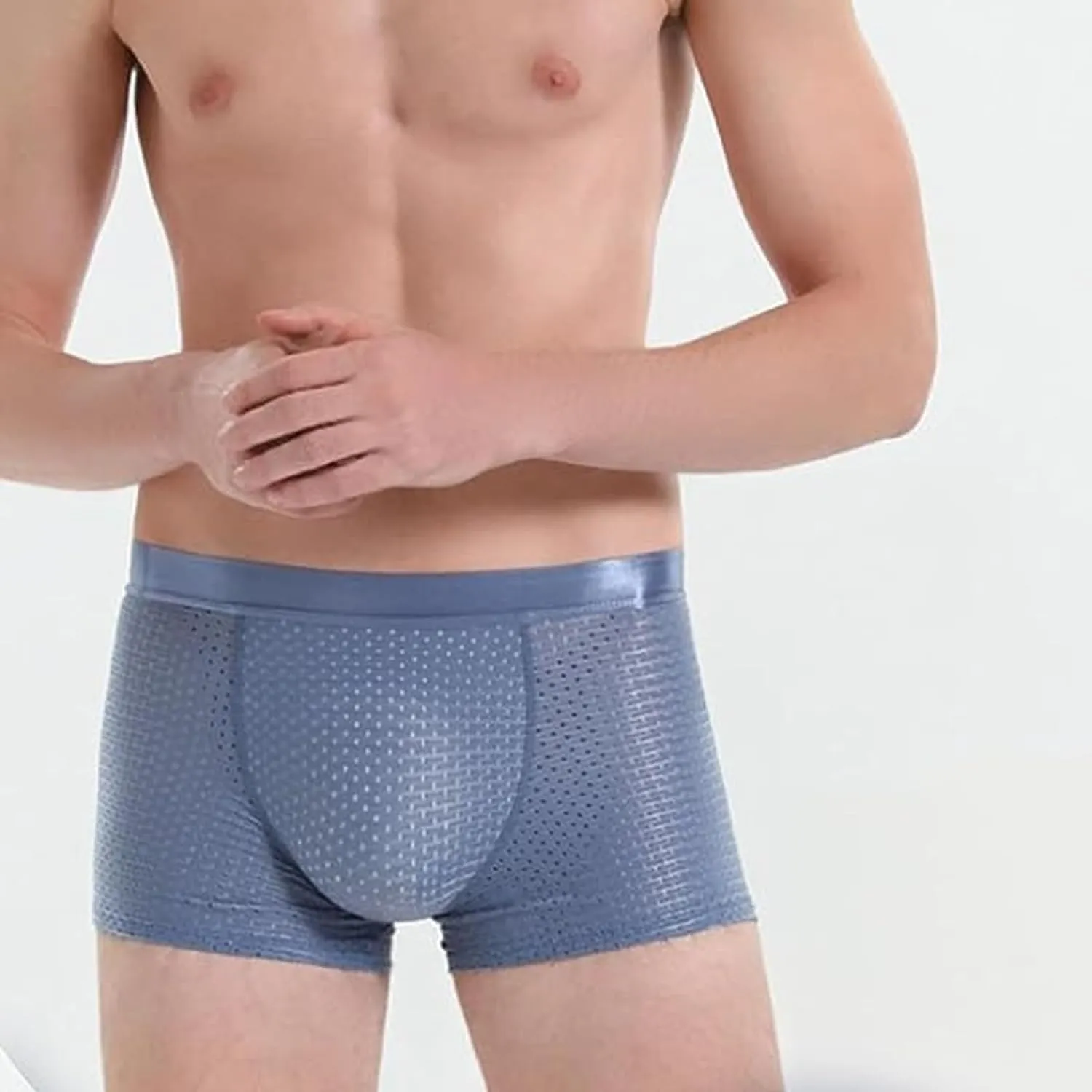 Nylon Ice Silk Breathable Men's Underwear, Mens Seamless Shape Wear Padded Underwear, Sexy Buttocks Boxer Briefs
