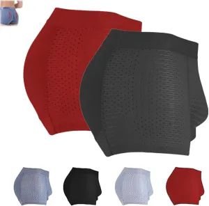Nylon Ice Silk Breathable Men's Underwear, Mens Seamless Shape Wear Padded Underwear, Sexy Buttocks Boxer Briefs