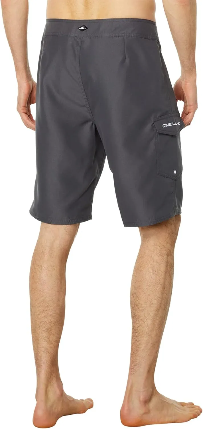 O'NEILL Men's 21 Inch Solid Boardshorts-Water Resistant Swim Trunks for Men with Quick Dry Stretch Fabric and Pockets