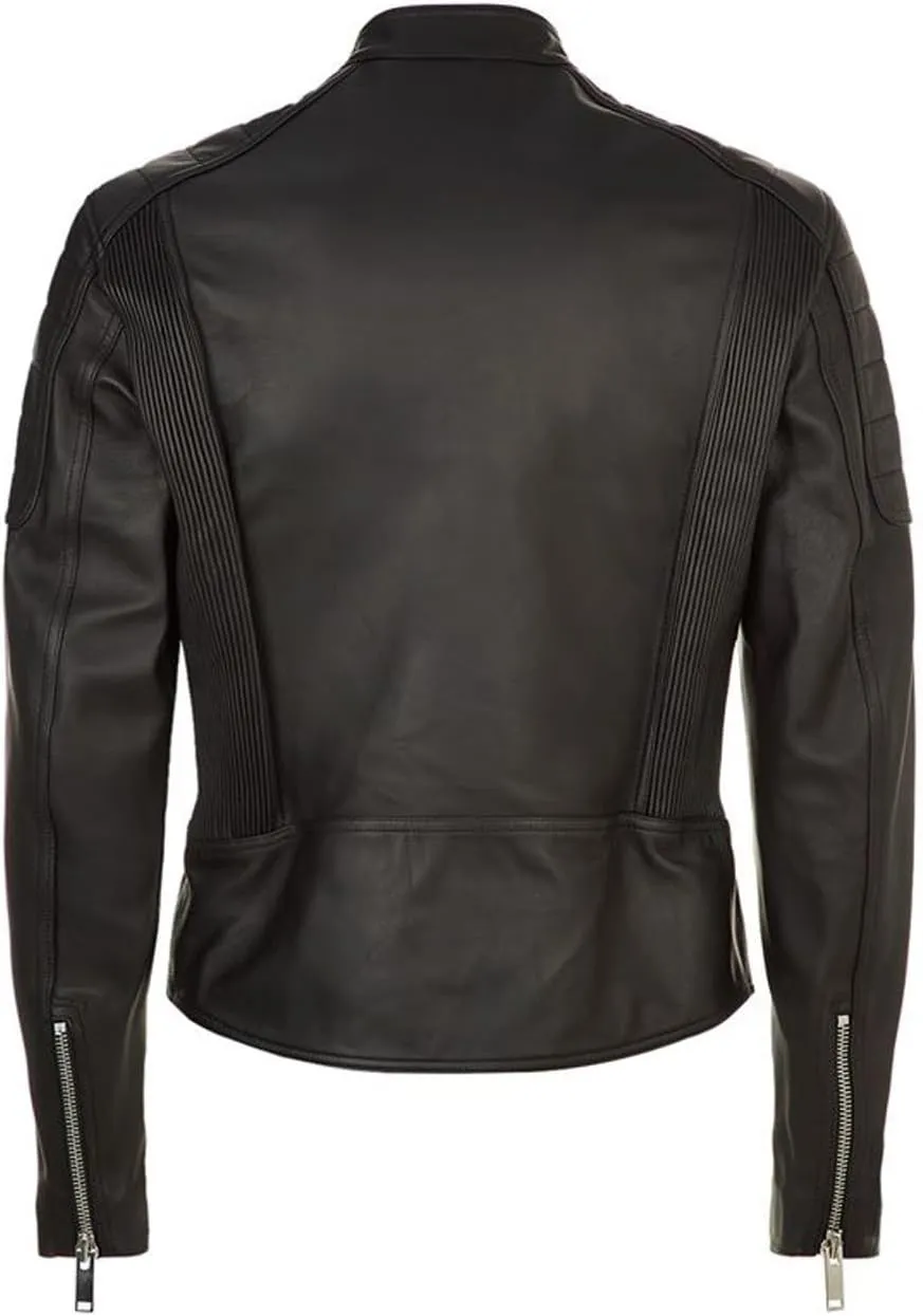 Onyx Black Casual Slim fit Stylish Designer Real Leather Jacket Men